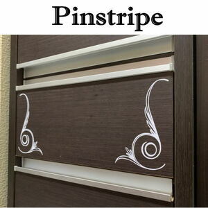[ free shipping ]2 sheets left right set pin -stroke Pinstripe pinstripe sticker cutting character only . remainder .Pinstripe-11(WH)