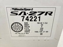 ウェッズスポーツ SA-27R PSB 18インチ 8.5J ＋45 5/100 アルミホイール_画像4