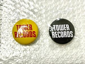 タワーレコード　缶バッジ　イエロー　ブラック　２個セット　tower records