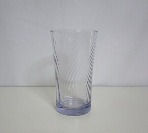 即決 アンティークなグラス 昭和的な 薄い 古い ガラスコップ 1個 しっとりうす紫　上部直径6.5 底直径５　高さ11.5㎝　used品美品