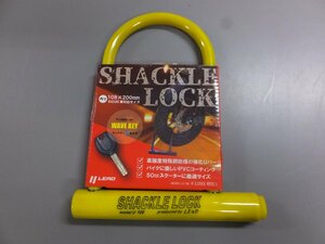 【未使用・長期在庫品】リード工業 シャックルロック イエロー スペアキー3本 U-108 盗難防止 金属製U字型ロック 小型スクーター