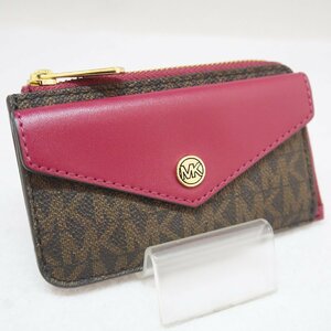 定形外送料無料 USED品・保管品 MICHAEL KORS マイケルコース 35F1GTVD5B コインケース カードケース MK柄 L字ファスナー 現状品