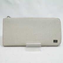 定形外送料無料 USED品・保管品 PORTER ポーター 052-02210 カレント L字ファスナー長財布 レザー グレー系 メンズ 外箱付き 現状品_画像2