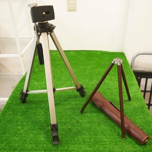 ジャンク品・保管品 三脚2点セット Minette マイネッテ CHANNEL TRIPOD SLB-3 他メーカー不明 カメラ用アクセサリー 現状品