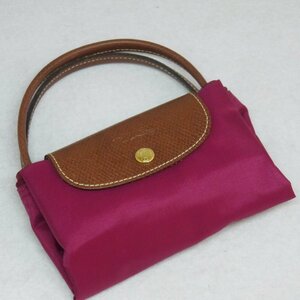 定型外送料無料 USED品 LONGCHAMP ロンシャン 折りたたみ ハンドバッグ LE PLIAGE TYPE S DEPOSE ルプリアージュ パープル系 ナイロン