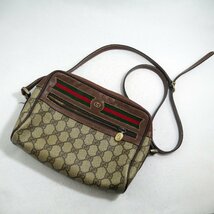 ジャンク品・保管品 GUCCI グッチ 001.56.6655 ショルダーバッグ シェリーライン PVC レザー GG柄 ダメージ大 現状品_画像1