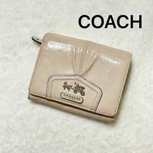 COACH コーチ 馬車金具 レザー 革 二つ折り 折り財布 大容量