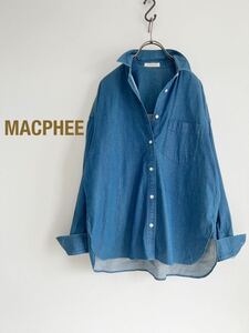 【2点以上で送料無料】MACPHEE トゥモローランドマカフィーダンガリーシャツ デニムシャツ オーバーサイズ