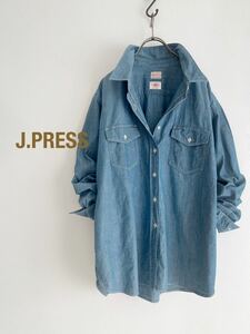 【2点以上で送料無料】J.PRESS ジェイプレスダンガリーシャツ デニムシャツ