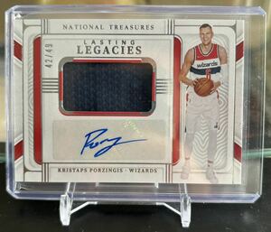 【KRISTAPS PORZINGIS】◆49枚限定直筆パッチサインカード◆2022-23 PANINI NATIONAL TREASURES NBA ウィザーズ