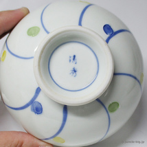 【特価品】陶器 飯椀・茶碗ペア 水玉ライン 1セット 有田焼_画像5