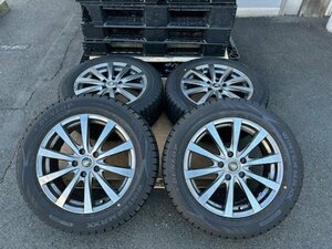 ★名古屋発 中古★【引取りOK】225/55R17 ダンロップ ウィンターマックス WM02 22年 アテンザワゴン装着 7Jx17 5/114.3 +50 アルミセット