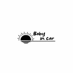 キッズインカー　ベビーインカー　車　ステッカー　サーフ　海　太陽　おしゃれ　Kids in car Baby in car