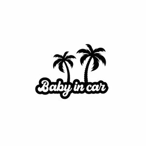 ベイビーインカー　キッズインカー　パームツリー　ハワイアン　ステッカー　Kids in car Baby in car ヤシ