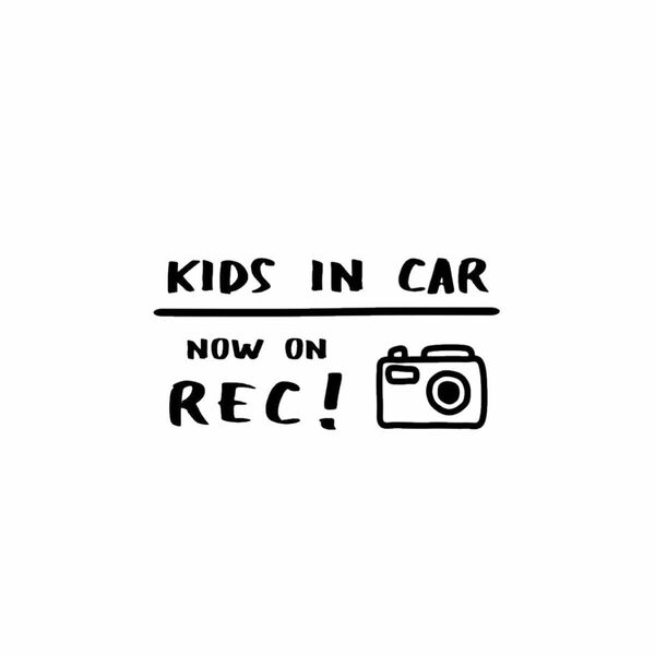 Kids in car Baby 転写ステッカー　ドラレコ カメラシール　Rec 録画　Now on rec 撮影