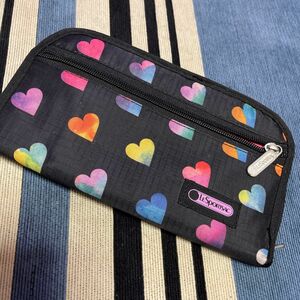 レスポートサック LeSportsac ポーチ 花柄 ドット柄ポーチ 黒