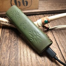 【革族工房】ヴィンテージ調◆NativeAmerican◆handmade◆ 【iQOS ILUMA ONE】アイコス イルマ ワン レザー保護ケース◆ヌメ革◆TYPE3_画像8