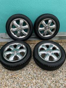 クライスラー PTクルーザー純正16インチホイール メッキ♪ 4本セットスタッドレスバリ溝 205/55R16 溝8mm 美品