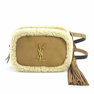  sun rolan SAINT LAURENT waist bag body bag mouton fur beige e58071f