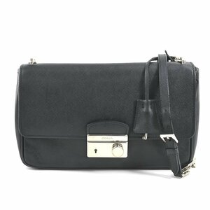 プラダ PRADA 斜め掛けショルダーバッグ レザー/メタル ブラック/シルバー e58159a