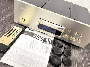 ■TEAC VRDS-50 CDプレーヤー 取扱説明書・リモコン・インシュレーター付属 ティアック■