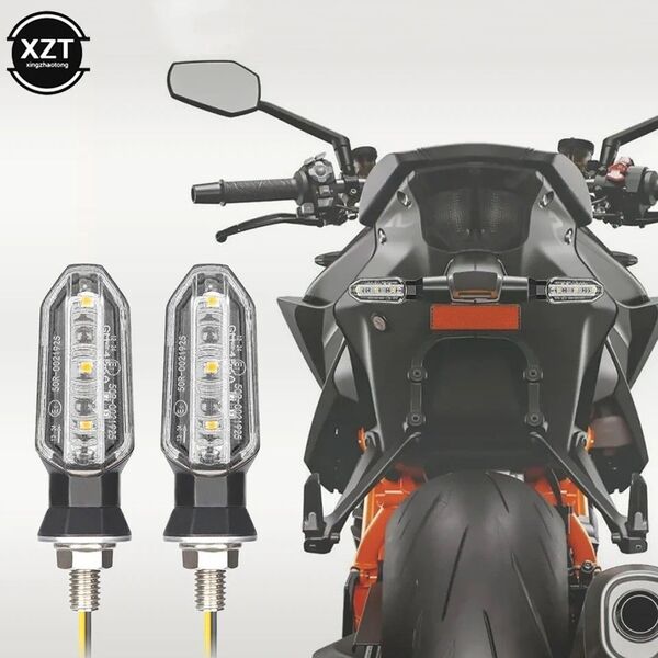 車検対応 バイク LED ミニ ウインカー アンバー ハーレー アメリカン カフェレーサー クリア 2個