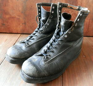 #H[CHIPPEWA] Chippewa line man boots black leather /7.5E/ present condition goods ( free shipping )
