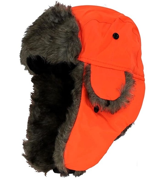新品国内在庫 Iconikal Trapper Hat 防寒帽子 安全帽子 オレンジ フェイクファー 狩猟 射撃 