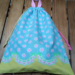 入園入学準備　ピンクス　花柄　pinks　体育着袋　お着替え袋　巾着袋　女の子 ハンドメイド 体操着袋 体操服入れ 体操着入れ