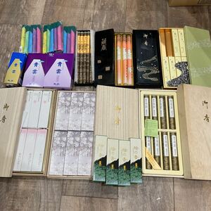 新品 未使用 中古 まとめて セット 保管品 9箱 おまけ お線香 桐箱入り 高級線香 お香 御香 バラ 大量 日本香堂 宇野千代 松栄堂 五色香 他