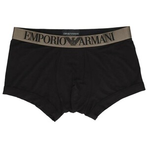 EMPORIO ARMANI エンポリオ アルマーニ ICONIC TRUNK ロゴバンド 前閉じ ボクサーパンツ メンズ 54075119 ブラック M