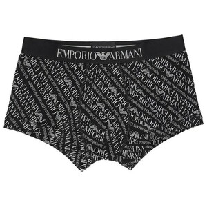 EMPORIO ARMANI エンポリオ アルマーニ ALL OVER LOGO オール オーバー ロゴ 前閉じ ボクサーパンツ メンズ 54075069 ブラック M