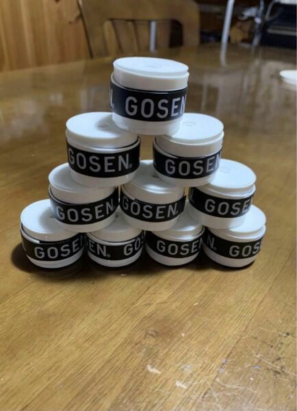 【期間限定価格】GOSEN グリップテープ10個★迅速発送 白色 オーバーグリップテープ ホワイト テニス バドミントン ゴーセン