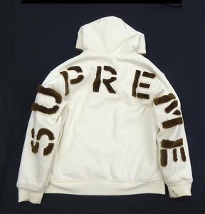 L Supreme Faux Fur Lined Zip Up Hooded Sweatshirt 22FW ジップ パーカー ロゴ ファー ボア 厚手