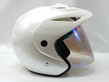 OGKカブト テレオス2 Teleos2 ジェット ヘルメット ホワイト XLサイズ ミラーシールド付【中古】 KABUTO【訳有】ジャンク_画像4