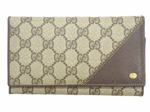 オールドグッチ GUCCI GGスプリーム がま口 長財布 PVC 【ヴィンテージ】 二つ折り 64・03・112