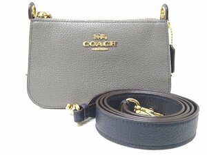 COACH コーチ ジェス クロスボディ ミニ ショルダーバッグ ポーチ グレー ポケット 【良品】