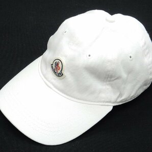 モンクレール MONCLER ベースボールキャップ 帽子 ホワイト 2021年製 国内正規 メンズ ロゴワッペンの画像1