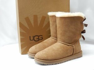 25.0cm US8【未使用】UGG australia アグ W BAILEY BOW ムートンブーツ リボン チェスナット レディース