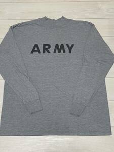 米軍放出品 長袖Tシャツ ロングTシャツ XLサイズ U.S.ARMY ロングスリーブ ミリタリー グレー ARMY 