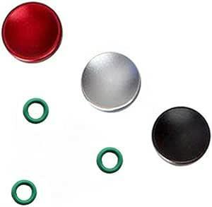 3個セット GeeSo アルミニウム合金 シャッターボタン 10mm 各社カメラ対応 凹 タイプ (3個セット, 凹(黒赤銀)
