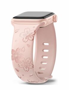 Apple Watch band Apple watch band silicon made Sakura floral print Apple Watch belt length less -step adjustment 38/40/41mm new arrival 