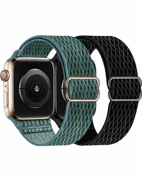 Apple Watchバンドナイロン　弾性アップルウオッチバンド42/44/45/49mm 2枚セット男女兼用