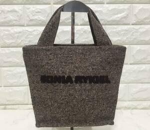 no20639 SONIA RYKIEL Sonia Rykiel made in Japan tweed wool hand tote bag *