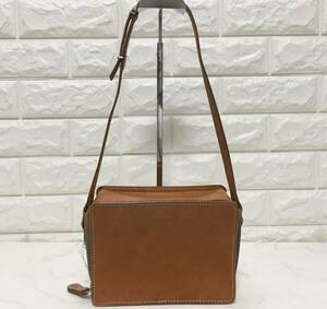 no20515 Courreges Courreges original leather diagonal .. shoulder bag pochette 