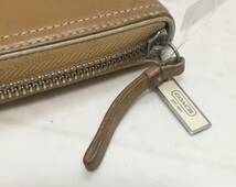 no20723 COACH コーチ 本革 レザー ラウンドファスナー 長財布 ウォレット ☆_画像6