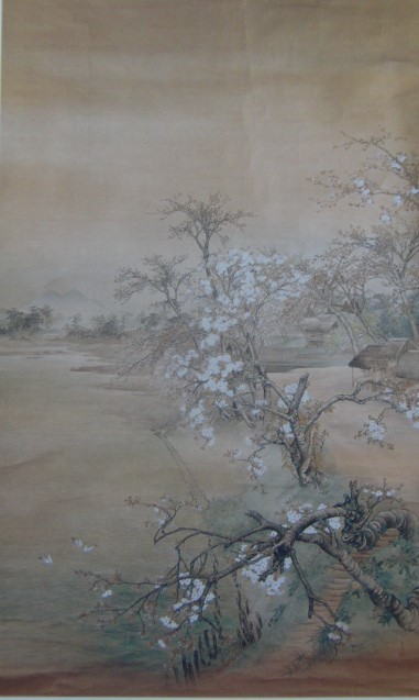 Kawabata Gyokusho, [Mapa del amanecer de primavera de Bokuzui], De un raro libro de arte enmarcado., Productos de belleza, Nuevo con marco, interior, primavera, Flores de cerezo, cuadro, pintura al óleo, Naturaleza, Pintura de paisaje