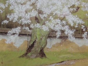 Art hand Auction Nobutaka Oka, [Fleurs de cerisier Daigo], Provenant d'une rare collection d'art encadrant, Produits de beauté, Nouveau cadre inclus, intérieur, printemps, fleurs de cerisier, Peinture, Peinture à l'huile, Nature, Peinture de paysage