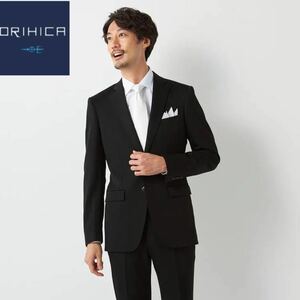 極美品！ナノブラック礼服 ORIHICA オリヒカ 定価50,600円 スーツ セットアップ 黒 ブラック A7 XL LL 冠婚葬祭 結婚式 ブラックフォーマル