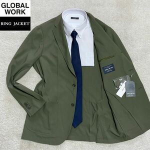 新品未使用タグ付 完売品 RING JACKET GLOBAL WORK テーラードジャケット XL LL グリーン シアサッカー リングヂャケット グローバルワーク